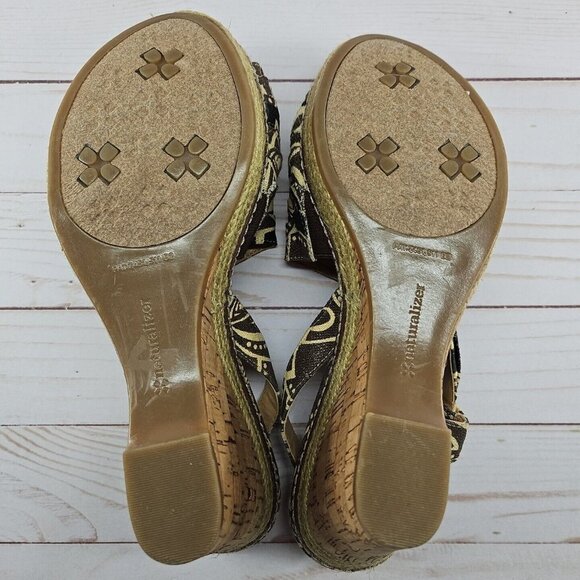 Naturalizer N5 Womens Size 10W Brown Lulianna Peep Toe Wedge Comfort Sandal Shoe - Picture 9 of 9